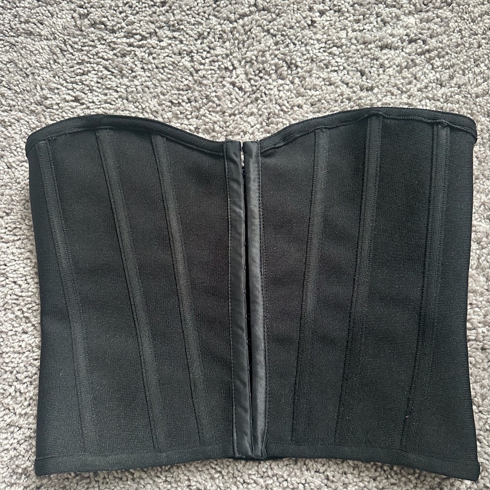 Pretty little thing black corset top size 6